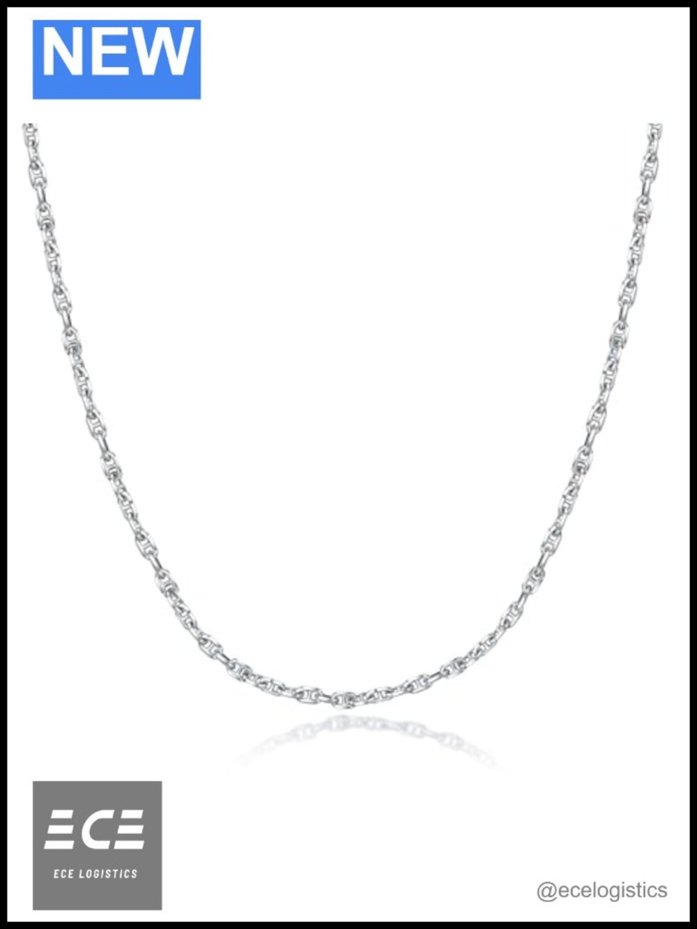 925 Sterling Silver Twisted Mariner Chain Necklace Adjustable 14-24